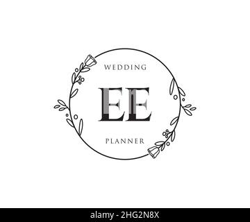 Logo EE féminin.Utilisable pour les logos nature, salon, Spa, cosmétique et Beauté.Elément de modèle de logo Flat Vector. Illustration de Vecteur