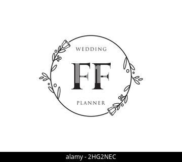 Logo FF féminin.Utilisable pour les logos nature, salon, Spa, cosmétique et Beauté.Elément de modèle de logo Flat Vector. Illustration de Vecteur