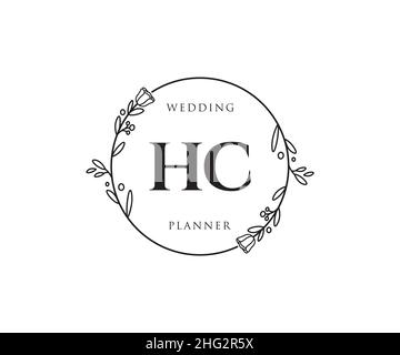 Logo HC féminin.Utilisable pour les logos nature, salon, Spa, cosmétique et Beauté.Elément de modèle de logo Flat Vector. Illustration de Vecteur