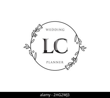 Logo LC féminin.Utilisable pour les logos nature, salon, Spa, cosmétique et Beauté.Elément de modèle de logo Flat Vector. Illustration de Vecteur