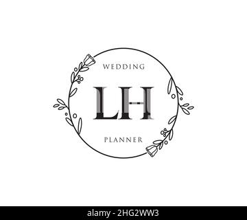 Logo LH féminin.Utilisable pour les logos nature, salon, Spa, cosmétique et Beauté.Elément de modèle de logo Flat Vector. Illustration de Vecteur