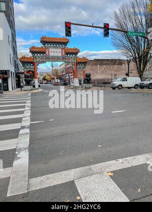 Le quartier chinois de la vieille ville est le quartier chinois officiel de la section nord-ouest de Portland, Oregon.La rivière Willamette forme sa frontière est, se séparant Banque D'Images