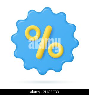 Icône de badge de réduction.3d rendu. Illustration de Vecteur