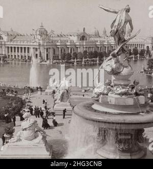 Millésime de Grand Basin et splendide édifice de l'électricité, du pavillon est du Festival Hall, Foire mondiale, St. Louis, Etats-Unis.1904 Banque D'Images