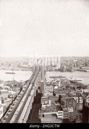 Décor vintage de New Yourk et des environs.Le pont, de la Tour du bâtiment du monde.ÉTATS-UNIS.1900s Banque D'Images