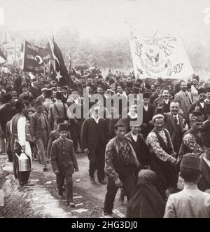 Photo d'époque de la première Guerre mondiale 1914-1918.Turcs désireux de faire la guerre.L'allié le plus éloigné de l'Allemagne mobilisant son armée.Empire ottoman Banque D'Images