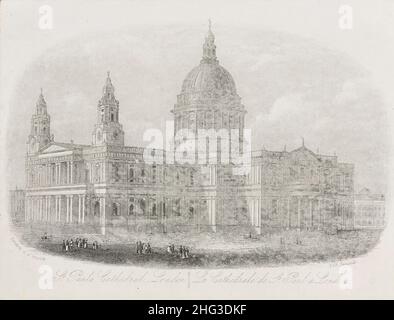 Gravure de la cathédrale Saint-Paul à Londres.1862 St Paul's Cathedral est une cathédrale anglicane de Londres.Comme siège de l'évêque de Londres, le cath Banque D'Images