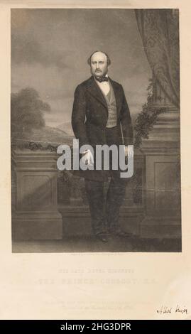 Portrait du Prince Albert, consort du monarque britannique.1861-1862, par Daniel John Pound (vers 1842-1870) – artiste graphique.Prince Albert de Saxe-Cobu Banque D'Images