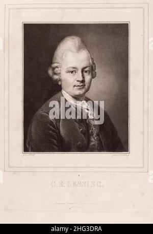 Portrait de Gotthold Éphrem Lessing.1835-1850, par Lazarus Gottlieb Sichling (1812-1863) – artiste graphique.Gotthold Ephraim Lessing (1729–1781) était un Banque D'Images