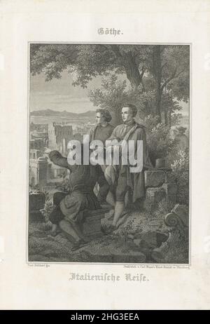 Gravure vintage de l'italien Journey rapport de J. W. Goethe.(Italienische Reise).1850 le voyage italien est le rapport de Johann Wolfgang von Goethe sur son Banque D'Images