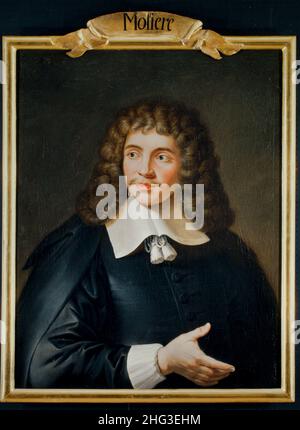 La peinture à l'huile de Iohann Baptista Poquelin von Moliere, datant du 19th siècle.Jean-Baptiste Poquelin (1622 – 1673), connu sous le nom de Molière, était un F Banque D'Images