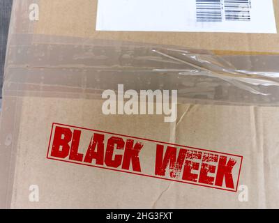 Un forfait et une référence à la semaine noire Banque D'Images