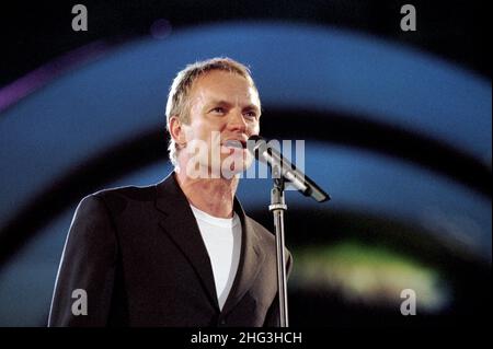 Vérone Italie,1999-09-07: Performance de Sting au Festivalbar à l'Arena Banque D'Images