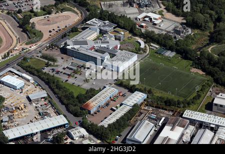 Vue aérienne du campus de Hillsborough de Sheffield College, dans le Yorkshire du Sud