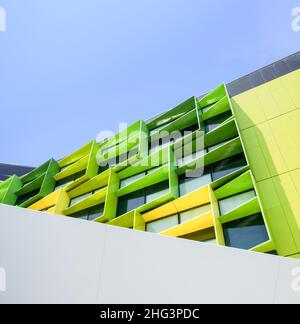 Perth, Australie - Hôpital pour enfants avec revêtement coloré par JCY Architects, Cox Architecture et Blard Leece Partenariat avec HKS Banque D'Images