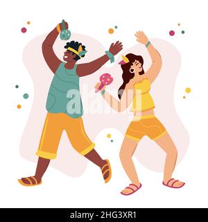 Illustration du carnaval brésilien plate illustration vectorielle. Illustration de Vecteur