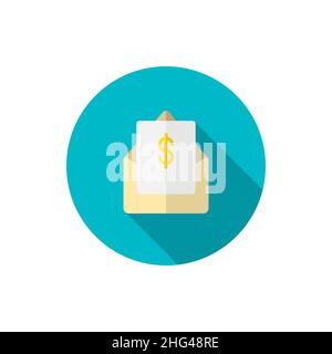 Icône messages commerciaux, illustration vectorielle.Design plat avec ombre longue,eps10 Illustration de Vecteur