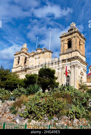 L'église baroque notre-Dame de Liesse - l'église Ta Liesse - près des rives du Grand Port - la Valette, Malte.2nd février 2016 Banque D'Images