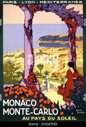 Monaco. Monte-Carlo par Roger Broders (1883-1953). Publié en 1920 à Monaco. Banque D'Images