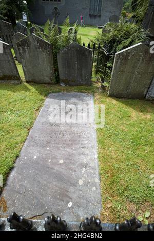 william wordsworths grave wordsworth famille parcelle dans le domaine de l'église st oswalds grasmere lake district, cumbria, angleterre, royaume-uni Banque D'Images