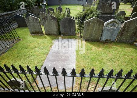 william wordsworths grave wordsworth famille parcelle dans le domaine de l'église st oswalds grasmere lake district, cumbria, angleterre, royaume-uni Banque D'Images