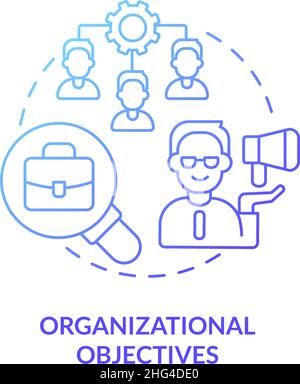 Objectifs organisationnels icône de concept de gradient bleu Illustration de Vecteur