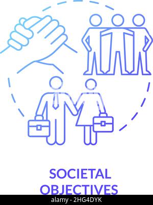 Objectifs sociétaux icône de concept de gradient bleu Illustration de Vecteur