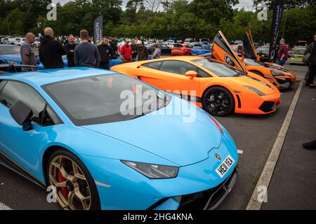 Darlington, Royaume-Uni; 23rd août 2020 : lamborghini est garée à un salon de l'auto Banque D'Images