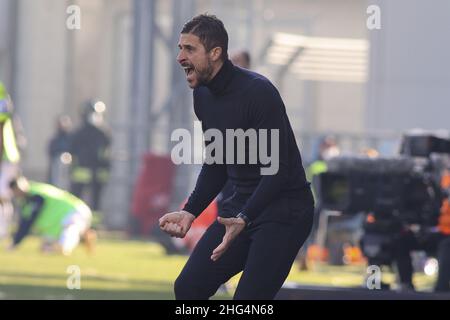 Reggio Emilia, Italie.16th janvier 2022.Reggio Emilia (RE), Italia, 16 Gennaio 2022, Mapei Stadium - Citta del Tricolor, 22Â° giornata Campionato Serie A Tim 2021/2022, incontro tra le escadron del Sassuolo Calcio e dell'Hellas Verona, nella foto: Mister Alessio Dionisi crédit: Independent photo Agency/Alay Live News Banque D'Images