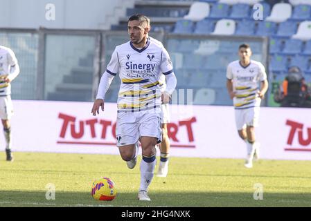 Reggio Emilia, Italie.16th janvier 2022.Reggio Emilia (RE), Italia, 16 Gennaio 2022, Mapei Stadium - Citta del Tricolor, 22Â° giornata Campionato Serie A Tim 2021/2022, incontro tra le escadron del Sassuolo Calcio e dell'Hellas Verona, nella foto: 10 Gianluca Caprari Credit: Independent photo Agency/Alay Live News Banque D'Images