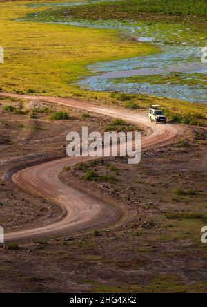 Quatre roues en tout-terrain, Comté de Kajiado, Amboseli, Kenya Banque D'Images