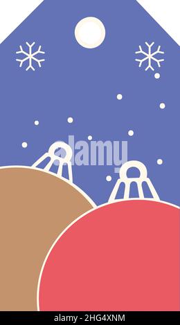 Étiquettes de Noël.Modèle beige bleu avec illustration vectorielle des boules de Noël Illustration de Vecteur