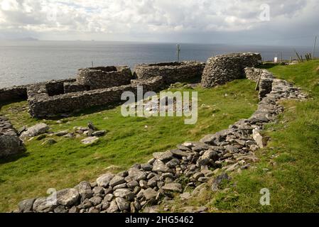 Le groupe Fahan de cabanes de ruches sur Dingle Banque D'Images