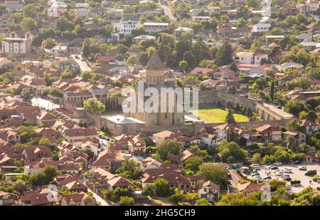 Cathédrale de Svetitskhoveli un site classé au patrimoine de l'UNESCO situé dans la ville de Mtskheta, en Géorgie. Banque D'Images