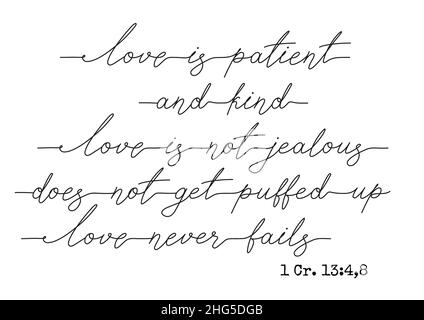 Bible verset citation Amour Description texte calligraphique Illustration de Vecteur