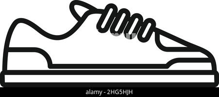 Basket chaussures Icon contour vector.Exécuter la conception.Entraîneur homme Illustration de Vecteur