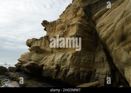 Rock patterns, couches formation de grès, belle plage, Balito, Afrique du Sud,beauté dans la nature, proximité, environnement géologique, paysage accidenté Banque D'Images