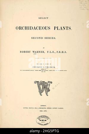 Sélectionnez plantes d'orchidées - deuxième série - page de titre. Banque D'Images