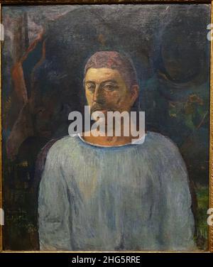 Autoportrait (près de Golgotha) par Paul Gauguin, 1896, huile sur toile - Banque D'Images