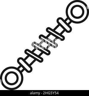 Vecteur de contour d'icône de ressort de voiture.Choc de pièce.Bobine de suspension Illustration de Vecteur