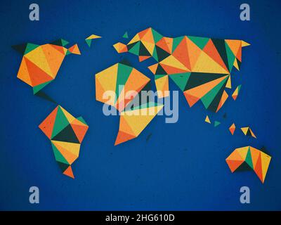 Une carte géométrique abstraite du monde Banque D'Images