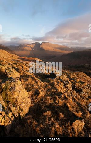 Le brochet de Scafell vu de Middle est tombé dans le district de English Lake Banque D'Images