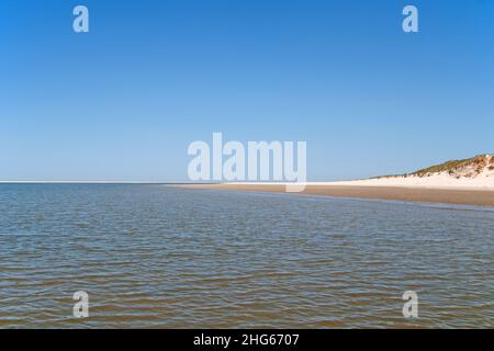 Plage de l'île de la mer du Nord Spiekeroog, îles de la Frise orientale, Allemagne Banque D'Images