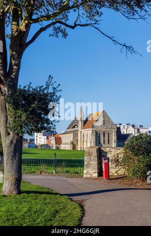 L'église de la garnison royale du vieux Portsmouth, sans toit, a bombardé le Blitz pendant la Seconde Guerre mondiale, Portsmouth, Hampshire, côte sud de l'Angleterre Banque D'Images