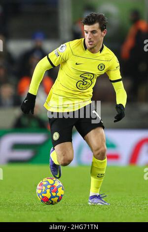 Brighton et Hove, Angleterre, le 18th janvier 2022.Mason Mount de Chelsea en action pendant le match de la Premier League au stade AMEX, Brighton et Hove.Le crédit d'image devrait se lire: Kieran Cleeves / Sportimage Banque D'Images