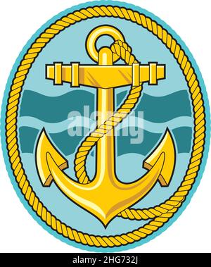 Symbole d'ancrage et de corde Illustration de Vecteur