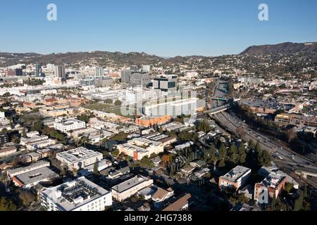 Vue aérienne du centre-ville de Hollywood en Californie Banque D'Images