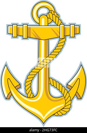 Or Anchor illustration Vintage Illustration de Vecteur