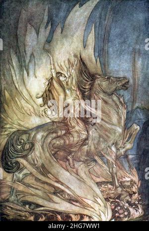Siegfried et le crépuscule des dieux p 180. Banque D'Images