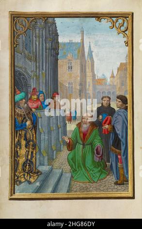 Simon Bening (Flamand - Joseph d'Arimathea avant Pilate Banque D'Images